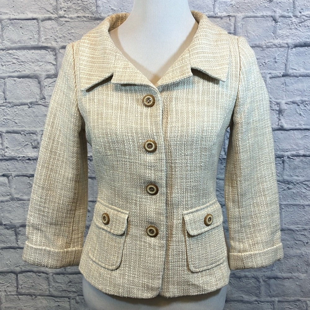 White House Black Market Cream Blazer